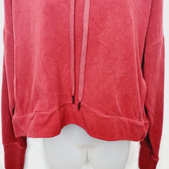 Sweaty Betty Maroon Long Sleeve Velour Turtleneck Crop Top SweatShirt Women's L - Picture 5 of 11